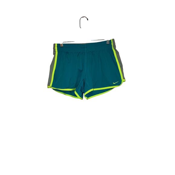 Nike teal bright yellow activewear shorts size medium - Picture 1 of 4